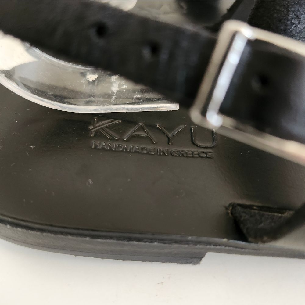 Nwt Kayu "Rhodes" Black Leather Strappy Flat Handmade Sandals Sz.9/40 Ret.$125 — image 7 of 8